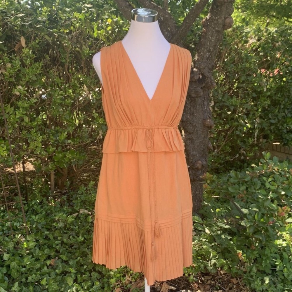 Apricot pleated dress